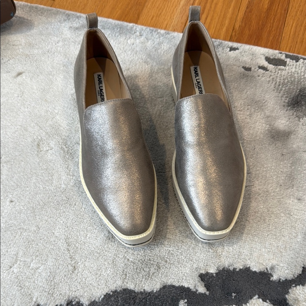Silver boat shoes